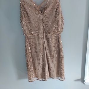 Sequence cocktail tan dress